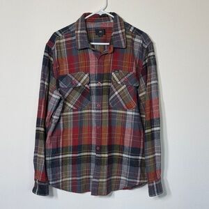 Obey Red and Gray Plaid Casual Shirt